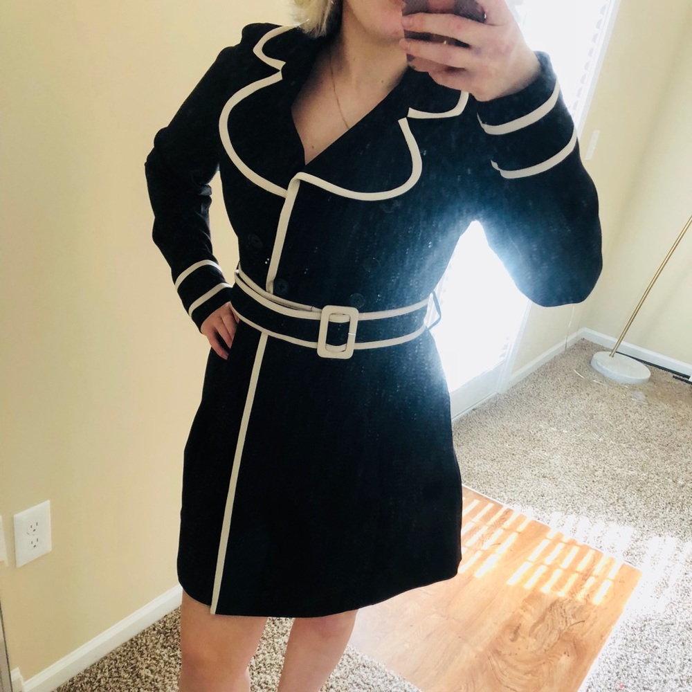 Black/Cream Trench Coat